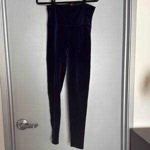 EUC SPANX Blue Velvet Leggings